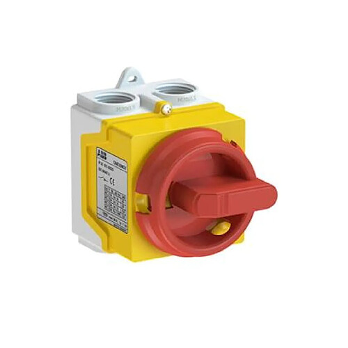 coffret de coupure de proximité - 20a - 2 pôles - rouge et jaune - abb 1sca135533r1001