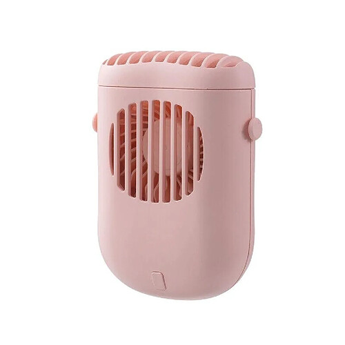 (Rose) Mini Ventilateur Suspendu au Cou Trois Vitesses Vitesse du Vent Refroidisseur d'Air USB Capacité de la Batterie 1200mAh Portable pour les Voyages Sportifs en Plein Air