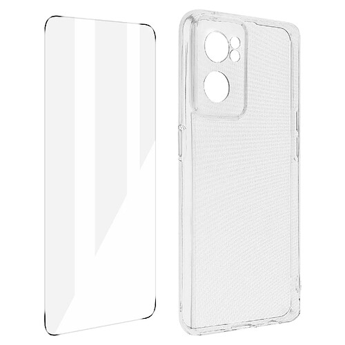 Avizar Coque OnePlus Nord CE 2 5G Silicone Souple Film Verre Trempé 9H transparent