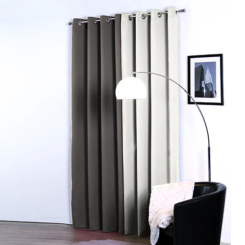 Atmosphera, Createur D'Interieur Rideau occultant Satin - 140 x 260 cm - Taupe