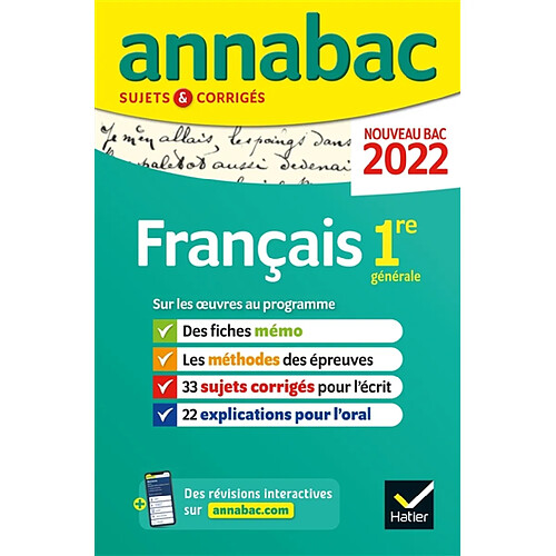 Français 1re générale : nouveau bac 2022 · Occasion