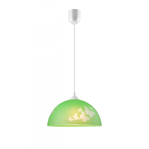 Lumière Suspension Dome Verre Vert 1 ampoule 69cm