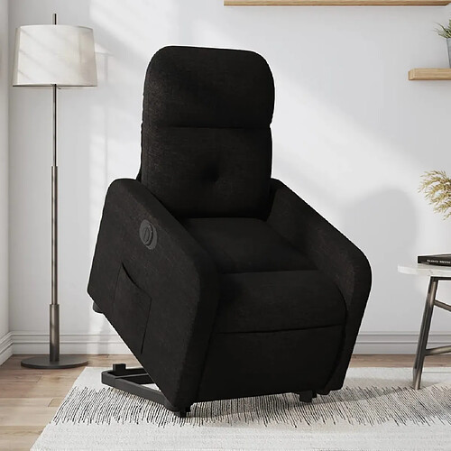 vidaXL Fauteuil inclinable électrique noir tissu