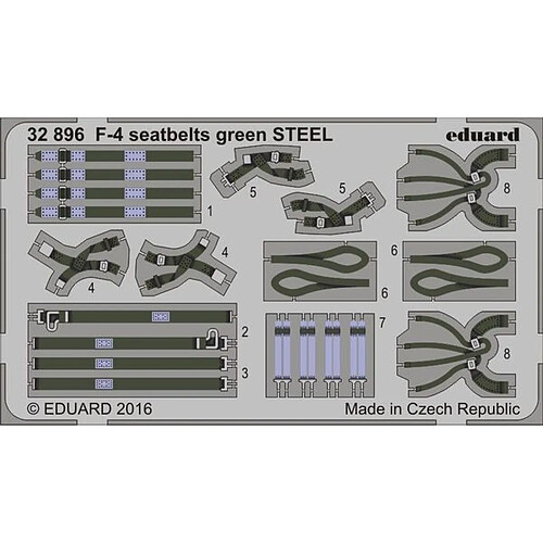 F-4 seatbelts green STEEL - 1:32e - Eduard Accessories