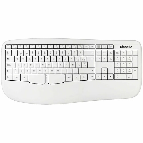 Clavier sans fil Phoenix K201 Blanc Espagnol Qwerty