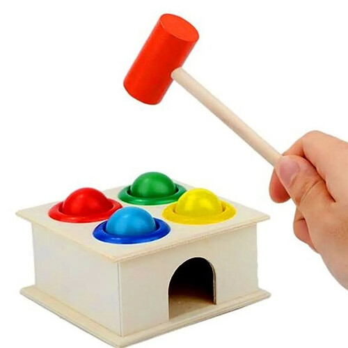 Totalcadeau Jeu à marteau en bois pour apprentissage de couleurs jeu montessori