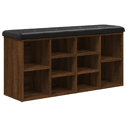 Maison Chic Banc à chaussures | Meuble de rangement à chaussures Meuble d'Entrée chêne marron 102x32x50 cm bois d'ingénierie -MN67925