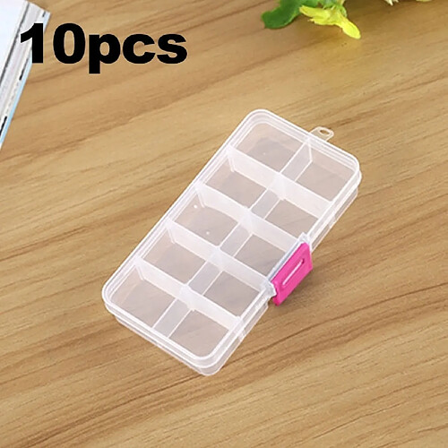 Wewoo Pour Bijoux Boucle D'oreille Pêche blanc et rose Crochet Petits Accessoires, Taille: Petit, 10 Slots + 10 PCS Grille Amovible En Plastique Boîte Organisateur