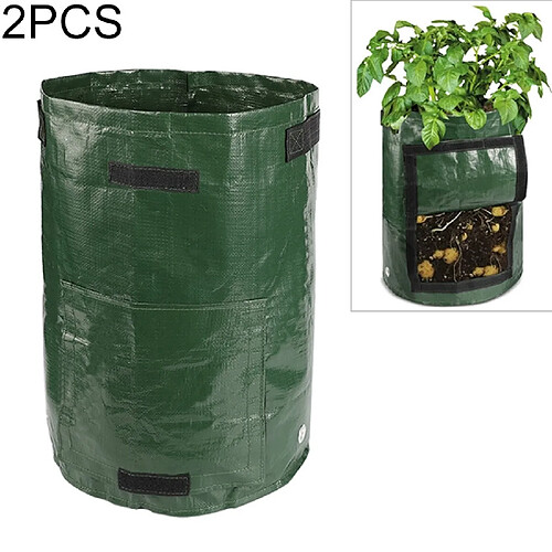 Wewoo 2 PCS Plantation De Pommes De Terre Sacs PE De Légumes Cultiver Des Fournitures De Jardin À La FermeTaille 23cm x 28cm Vert