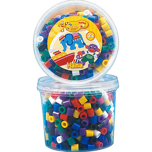 Pot de 600 perles Hama Maxi : Perles vives