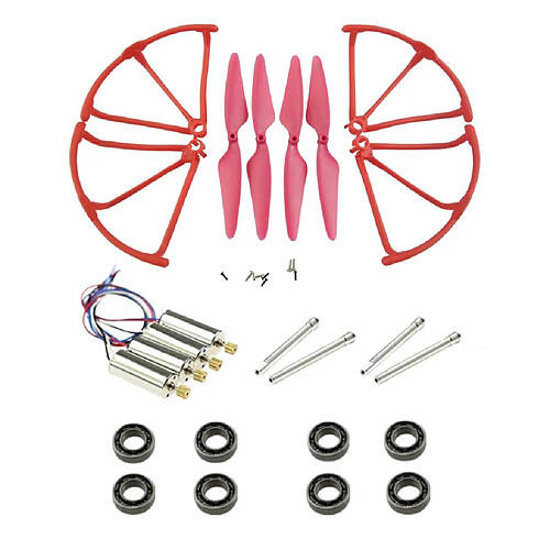 moteur + hélice + pare-chocs + arbres de palier pour hubsan x4 h502s h502e h507a rouge