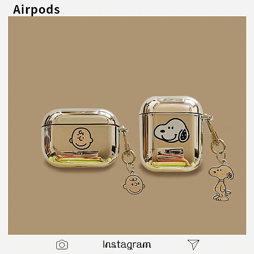 GUPBOO Airpods Coque Housse Étui Protecteur Compatible pour AirPods Pro-dessin animé snoopy charlie