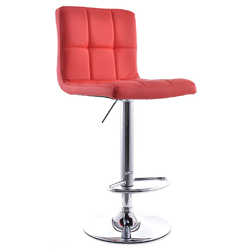 ICONIK INTERIOR Tabouret pivotant avec dossier - Dossier droit Rouge