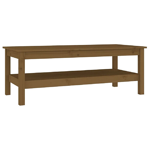 ComfortXL Table Basse Marron Miel 110x50x40 Cm Bois Massif De Pin