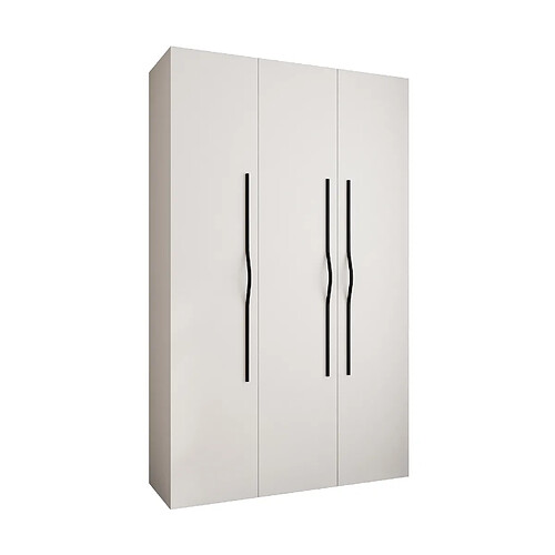 Abiks Meble Armoire à portes battantes Como 2 245,5/150/40 3 portes (blanc/noir)