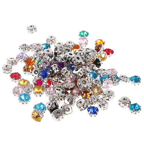 100 Pièces Coudre On Diamante Cristaux Acrylique Rhinestone Embellissement 8mm