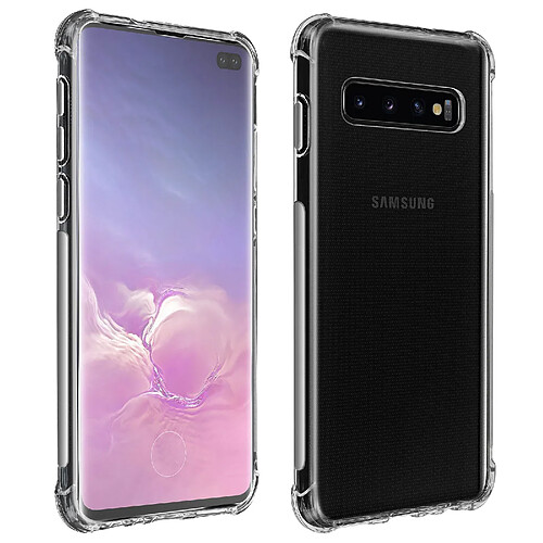 Avizar Pack Protection Samsung Galaxy S10 Plus Coque Souple + Verre Trempé Transparent