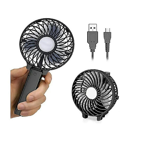 Ventilateur Portatif, Ventilateurs Portables Rechargeables USB Portables à 3 Vitesses (Noir)