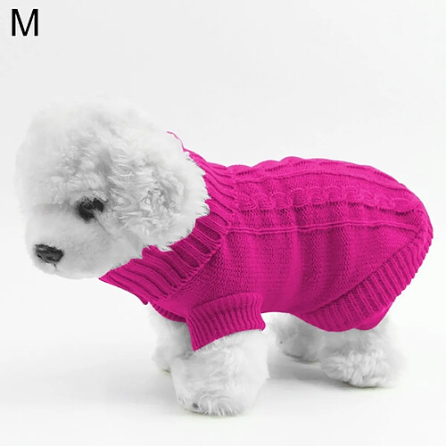 Wewoo Pull Automne & Hiver Style Chien Solide Couleurs Pull Taille: M, Buste: 24-40cm, Longueur: 22cm Magenta