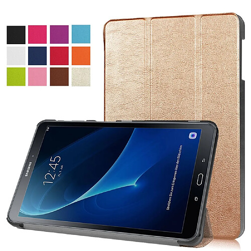 Etui en PU tri-pliure avec support pour Samsung Galaxy Tab A 10.1 T580/T585 (2016) - Or