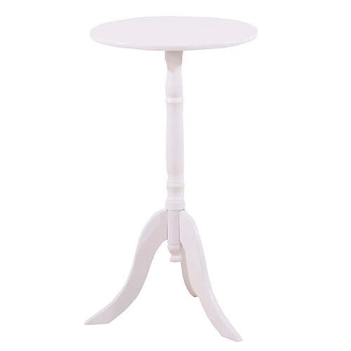 Mendler Table d'appoint / table basse / guéridon / bout de canapé, H=53cm, bois ~ blanc