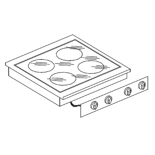 Réchaud en Céramique Drop-In - 4 Zones de Cuisson - Combisteel