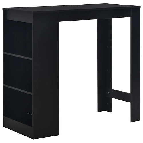 Helloshop26 Table haute mange debout bar bistrot avec étagère noir 110 cm 0902055