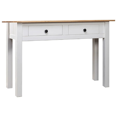 vidaXL Table console Blanc 110x40x72 cm Pin solide Gamme Panama