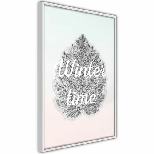 Paris Prix Affiche Murale Encadrée Winter Leaf 40 x 60 cm Blanc