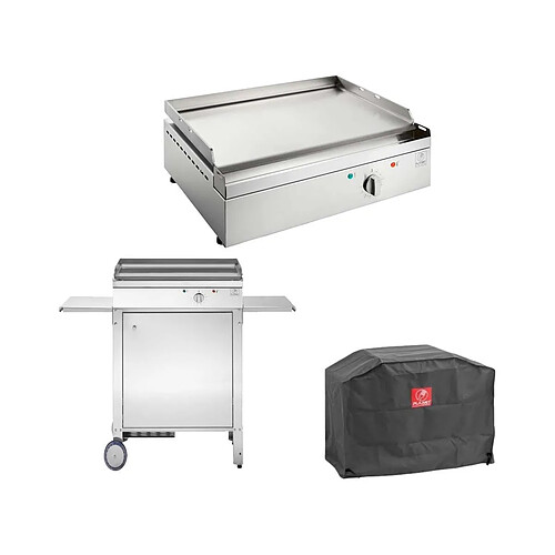 Planet Plancha électrique en inox Chef 55 cm Avec chariot fermé + housse.