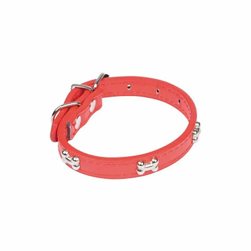 Paris Prix Collier Fantaisie pour Chien Os 30cm Rouge