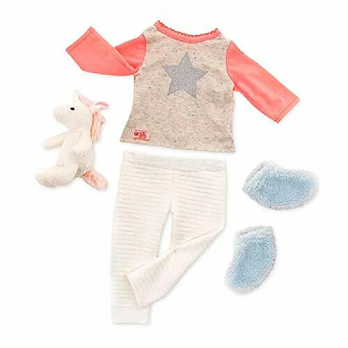 Our generation-Unicorn Wishes- PJ Outfit & Stuffie- Outfit & Accessories for 18 inch Dolls- Ages 3 Years and Up