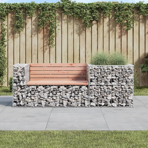 vidaXL Banc de jardin avec panier en gabion bois massif de douglas