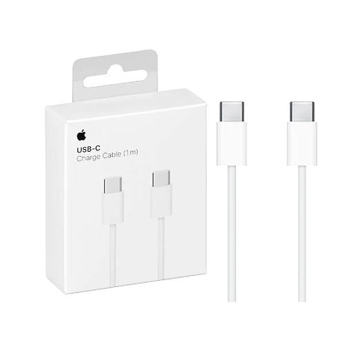 Apple Câble de Charge Rapide et Synchronisation USB-C vers USB-C 3A 1M d'Origine Apple Blanc