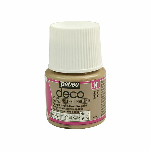 Pebeo Peinture acrylique opaque brillante - Taupe - 45 ml