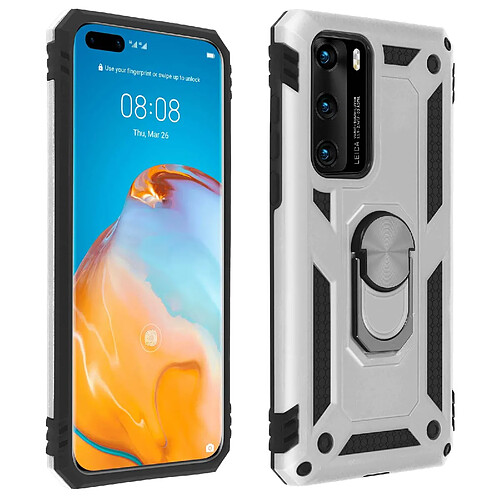 Avizar Coque Huawei P40 Antichoc bi-matières Bague Support Vidéo noir