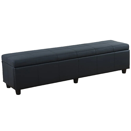 Mendler Banc banquette Kriens XXL, 180x45x45cm, similicuir, noir mat