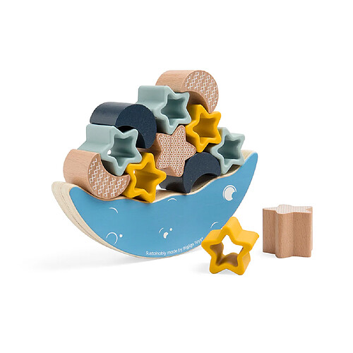 Bigjigs Toys Jeu d'empilage d'équilibre lunaire