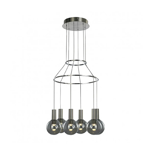 Luminaire Center Suspension moderne Aria Chrome en métal