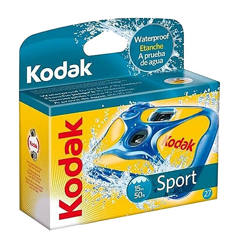 KODAK Ultra Sport 27 Poses - Appareil Photo Jetable Étanche et Résistant aux Chocs, Focale Fixe, Idéal pour Activités Sportives - Noir - Noir