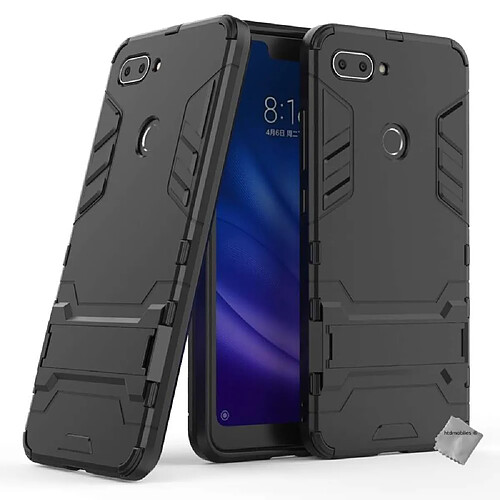 Htdmobiles Coque rigide anti choc pour Xiaomi Mi 8 Lite + verre trempe - NOIR