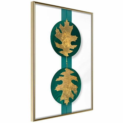 Paris Prix Affiche Murale Encadrée Gilded Oak Leaves 30 x 45 cm Or