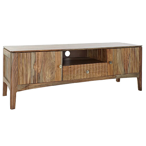 Pegane Meuble TV en bois de sheesham coloris marron - Longueur 145 x Profondeur 45 x Hauteur 50 cm