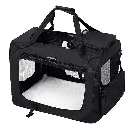 Helloshop26 Sac de transport pour chien animal domestique taille M 50 x 35 x 35 cm noir 12_0003680