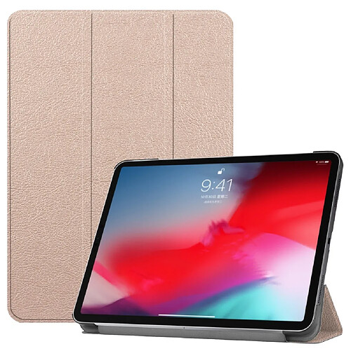 Etui en PU triple pli or rose pour votre Apple iPad Pro 11-inch (2018)