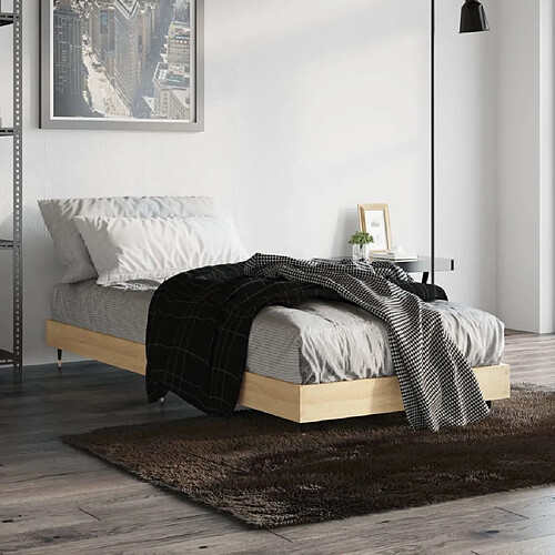 vidaXL Cadre de lit sans matelas chêne sonoma 75x190 cm