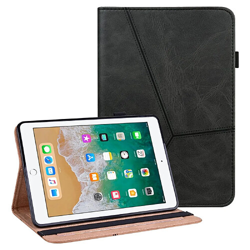 Etui en PU multicolore avec support et porte-cartes noir pour votre Apple iPad 5/6/9.7 pouces (2018)/(2017)