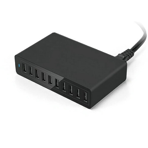 Universal Noir 50W station chargeur multiport USB pour chargement rapide chargeur 10 ports 5V10A station chargeur multiport rapide pour téléphone portable