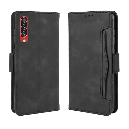 Wewoo Housse Coque Pour Galaxy A70s Etui en cuir avec motif peau de veau de style portefeuille pochette carte séparée Noir