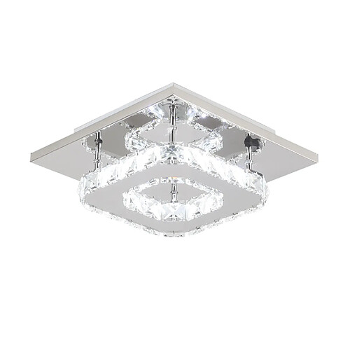 Stoex Plafonnier D'Intérieur À Led Lustre en Cristal K9 Moderne Pour Chambre À Coucher, Salon, Salle À Manger (Blanc Froid)